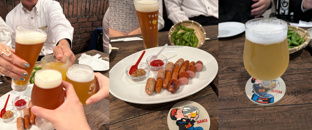 2024年11月15日に開催されたメディアファイブの社内イベント、ビアホールでの料理の写真(ビアホールバク)